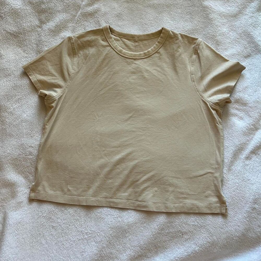 Cream Lululemon classic fit cotton-blend t-shirt